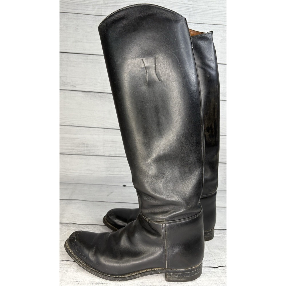 Vintage Dehner Custom‎ Made Leather Equestrian Riding Boots Black Womens 8 USA